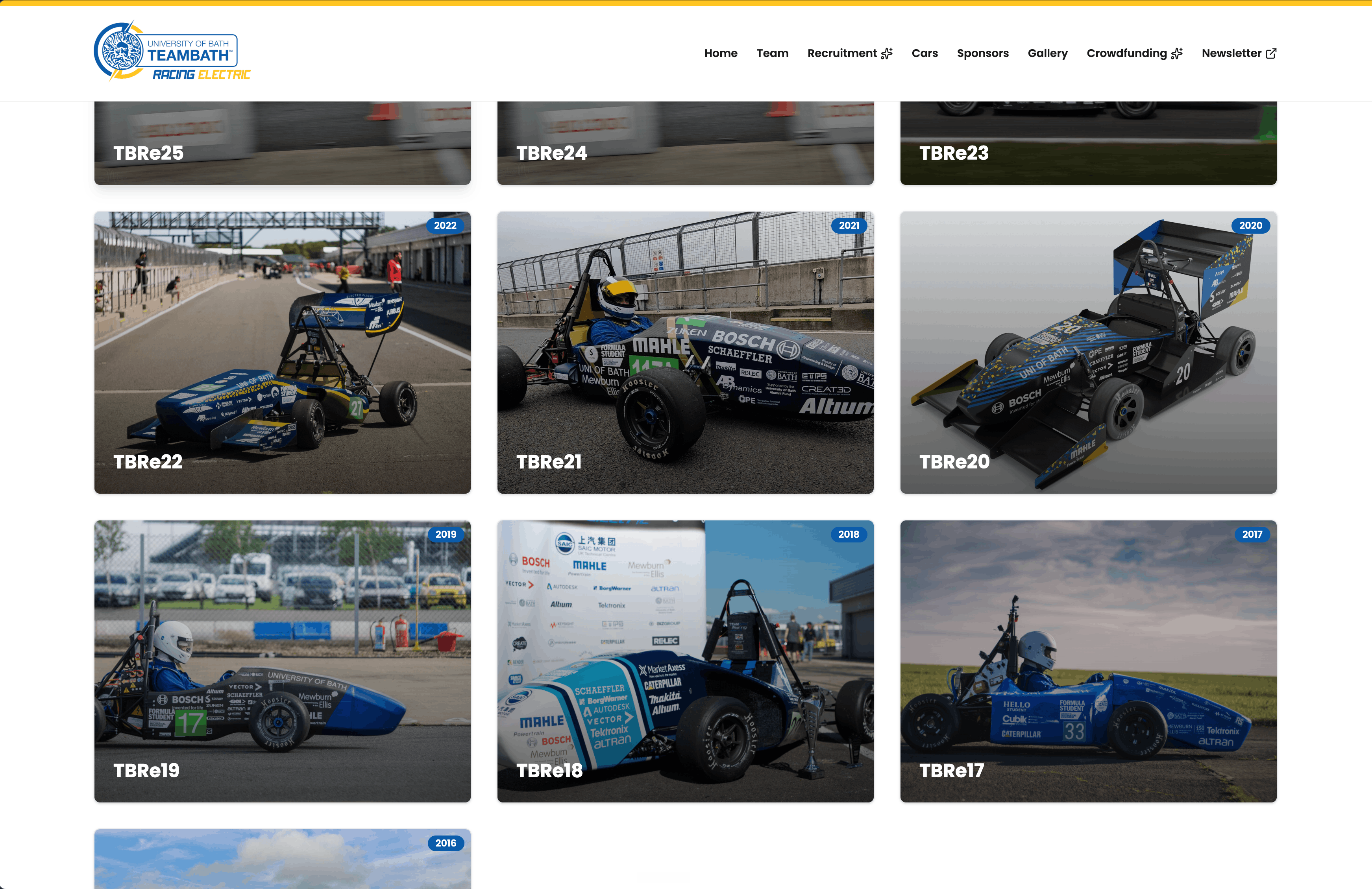 Team Bath Racing Electric — the cars